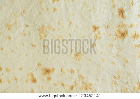 Lavash textire. Thin armenian bread, Wheat flatbread, greek pita, indian chapati or spanish tortilla