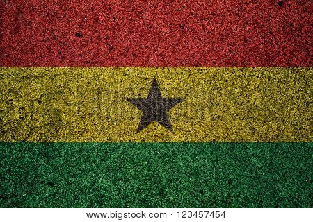 gana flag with a vintage effect in the background
