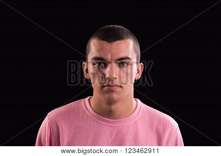 Portrait of young caucasian teenage closeup headshot