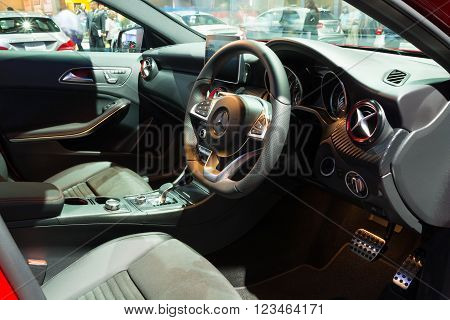 Nonthaburi - March 23: Interior Design Of New Mercedes Benz A45 Amg Premium On Display At The 37Th B