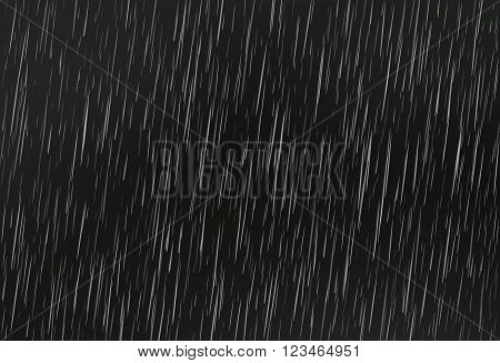 Rain on black, Vector rain texture, Abstract vector background EPS10