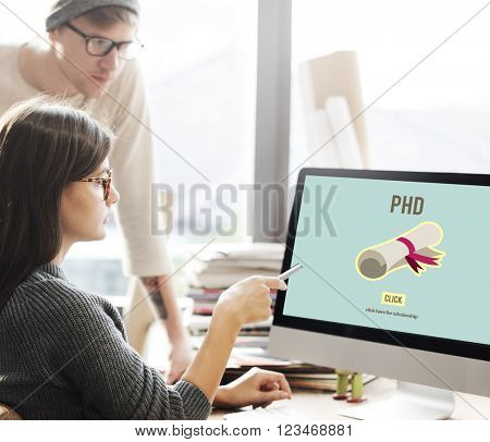 PhD Doctor of Philosophy Degree Education Graduation Concept