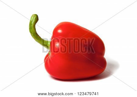 Sweet red pepper on white background isolated