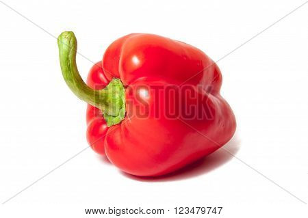 Sweet red pepper on white background isolated