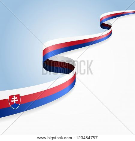 Slovak flag wavy abstract background. Vector illustration.