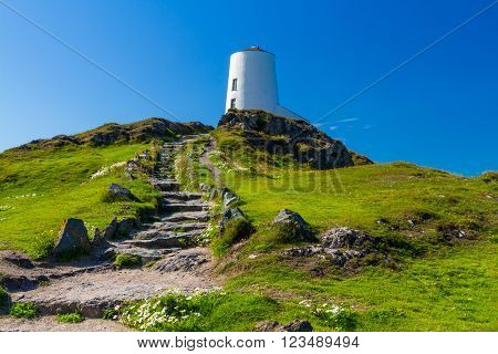 Lighthouse on Llanddwyn Island a peninsula on Anglesey. Newborough Anglesey Wales United Kingdom
** Note: Visible grain at 100%, best at smaller sizes