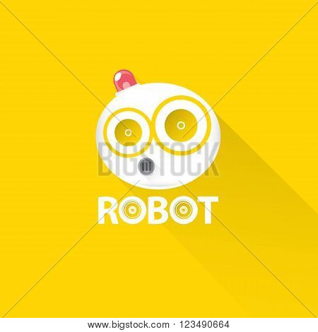 funny robot head logo design. vector robot head