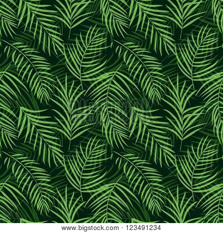Tropical palm leaf seamless pattern colored 10eps. Vector illustration