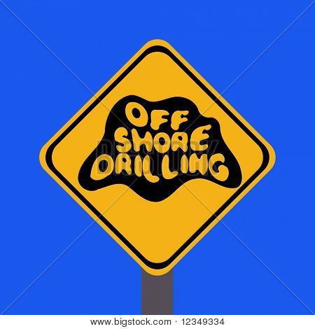 danger au large des côtes de forage signe sur illustration de ciel bleu
