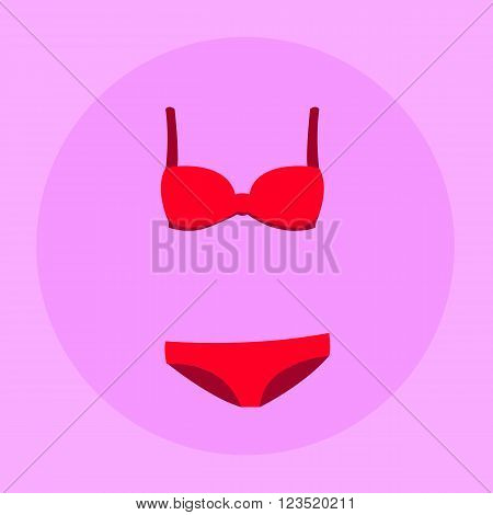 illustrated bikini underwear icon background vector illustration