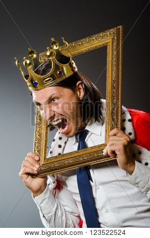 Young king businessman in royal concept