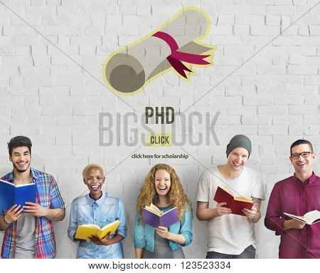 PhD Doctor of Philosophy Degree Education Graduation Concept