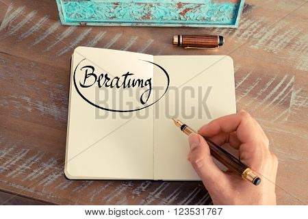 Handwritten Text In German "beratung"  - Translation : Consultancy