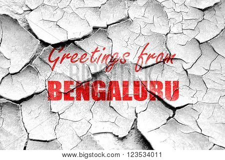 Grunge cracked Greetings from bengaluru with some smooth lines
