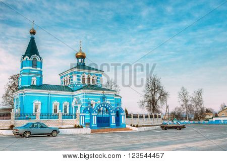 St. John the Korma convent church in Korma Village, Dobrush District, Belarus. Famous Orthodox Church.