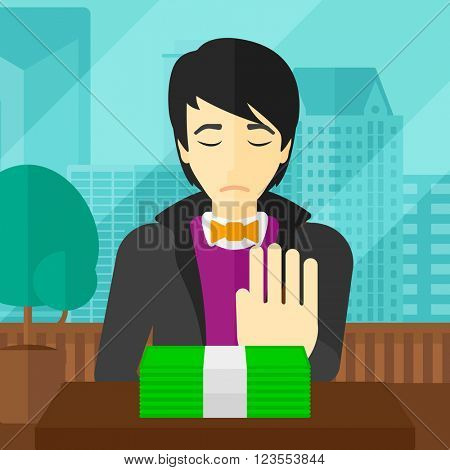 Man refusing bribe.
