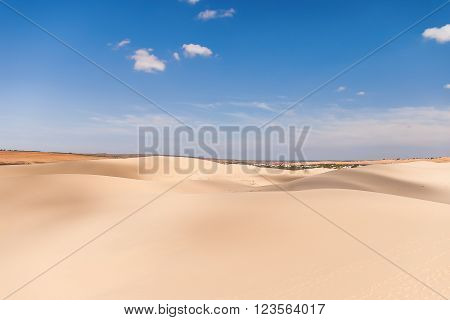 The White Dunes (bau sen, bau trang)- landmark near Mui Ne, Binh Thuan, Vietnam.