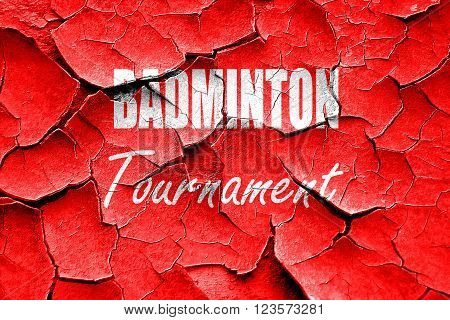 Grunge cracked badminton sign background with some soft smoot lines