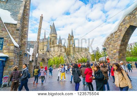 OSAKA, JAPAN - December 1, 2015: Universal Studios Japan (USJ). According to 2014 Theme Index Global Attraction Attendance Report, USJ is ranked fifth among the top 25 amusement parks worldwide.