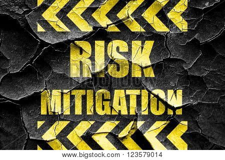 Grunge cracked Risk mitigation sign with some smooth lines and highlights