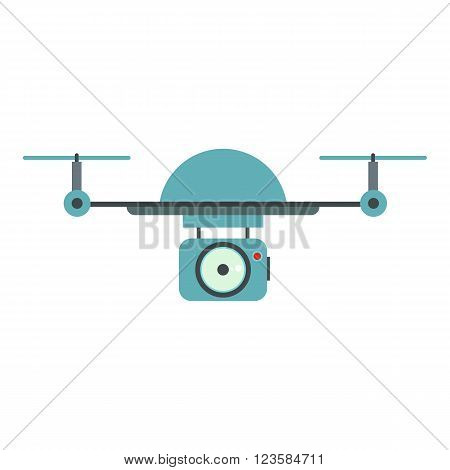 Drone vector icon in flat style white background