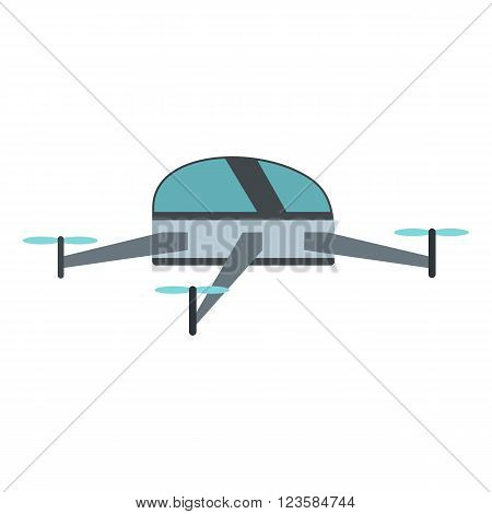 Drone vector icon in flat style white background