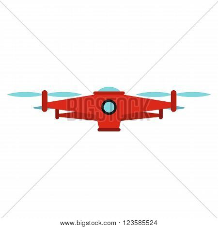 Drone vector icon in flat style white background