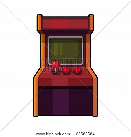 Classic Arcade Machine. Old Style Gaming Cabinet. Vector illustration