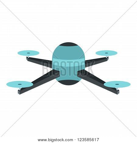 Drone vector icon in flat style white background