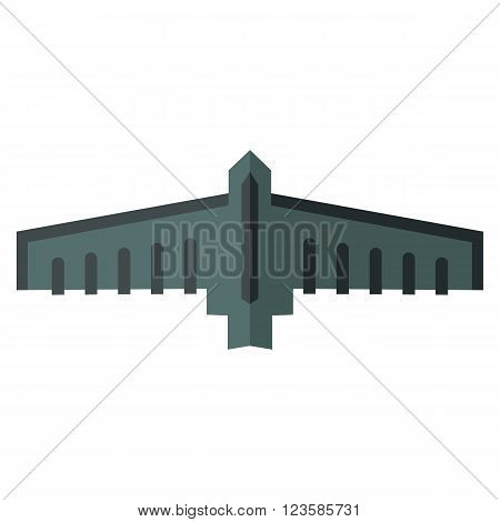 Drone vector icon in flat style white background