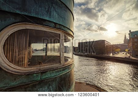 Copper conrol tower on Torvegalde Copenhagen, Denmark