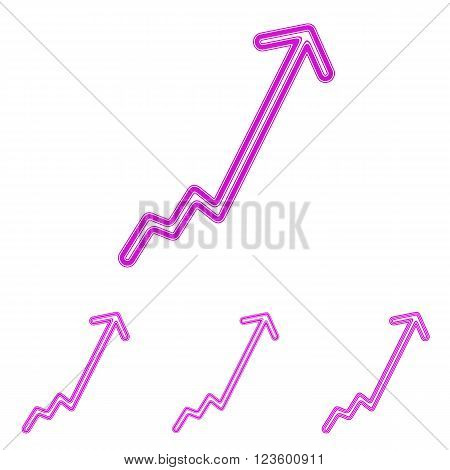 Magenta line business progress logo design set