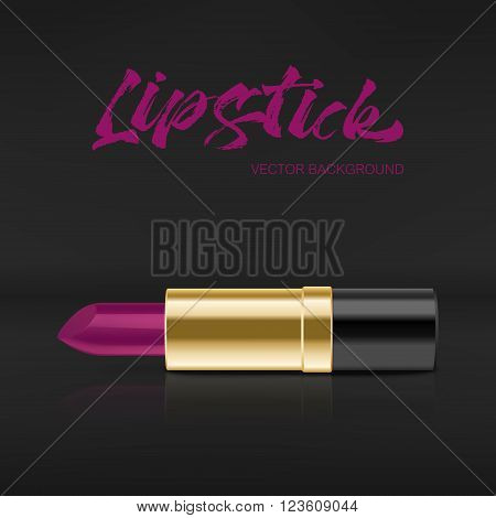 Background with red lipstic. Vector EPS10 illustration.