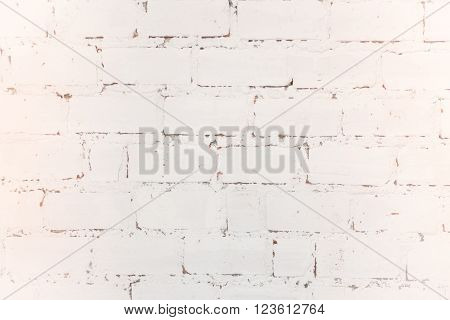 White weathered texture brick wall background stock photo