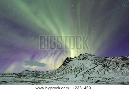 Northern Light Aurora borealis at Vik Iceland
