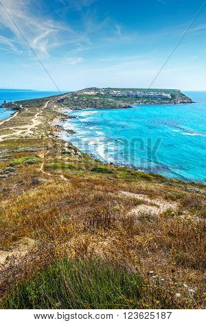 San Marco cape on a clear summer day Sardinia