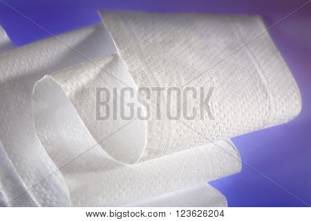 White Toilet Paper In Closeup