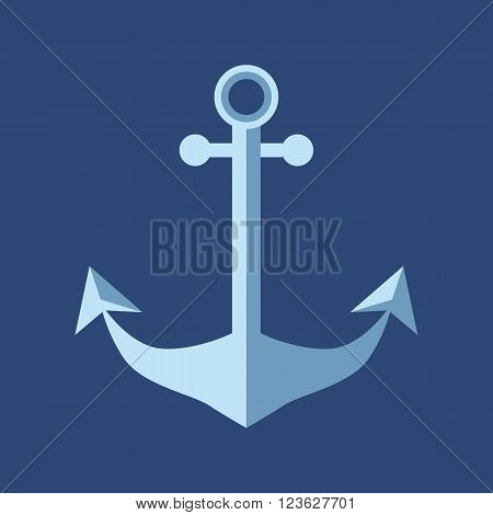 Sea anchor icon. Flat style vector illustration