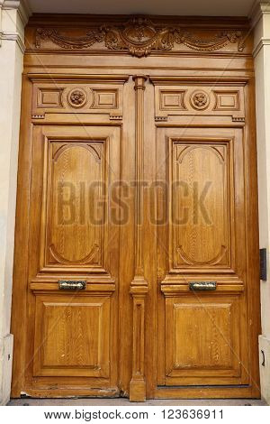 An old and classical door in Paris