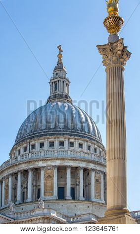 St. Paul cathedral fronton, arhitectural facade detail