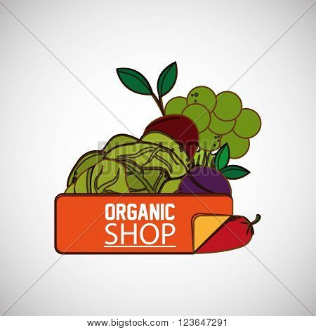 Organic shop concept with icon design, vector illustration 10 eps graphic