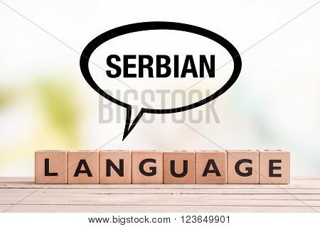 Serbian Language Lesson Sign On A Table
