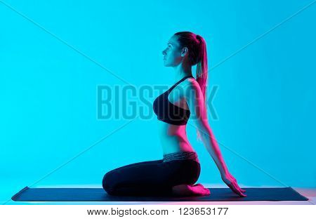 woman yoga exercices Vajrasana