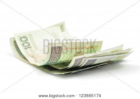 Pile Of Polish 100 Pln Banknotes