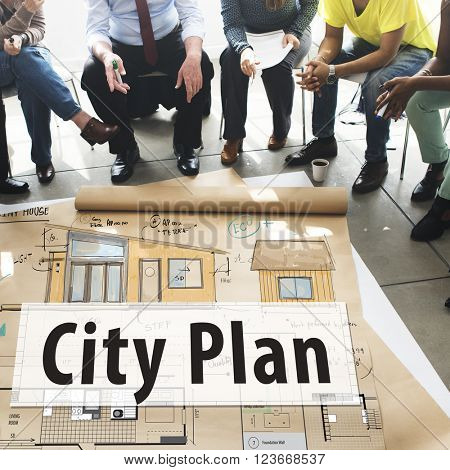 City Plan Plan SKetch Blueprint Design Concept