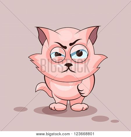 Vector Stock Illustration isolated Emoji character cartoon cat sticker emoticon with angry emotion for site, infographics, video, animation, websites, e-mails, newsletters, reports, comics