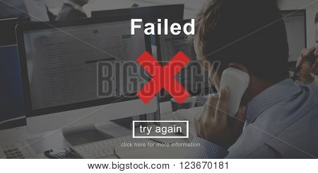 Failed Error Failling Mistake Negative Stress Bad Concept