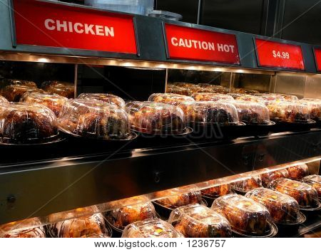 Asador de comida rápida pollo cocinado a la brasa y Ready To Go