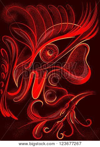 Colorful vivid in abstract style psychedelic vector surreal poster.