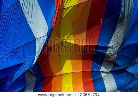 A shot of a colourful hot air balloon.
